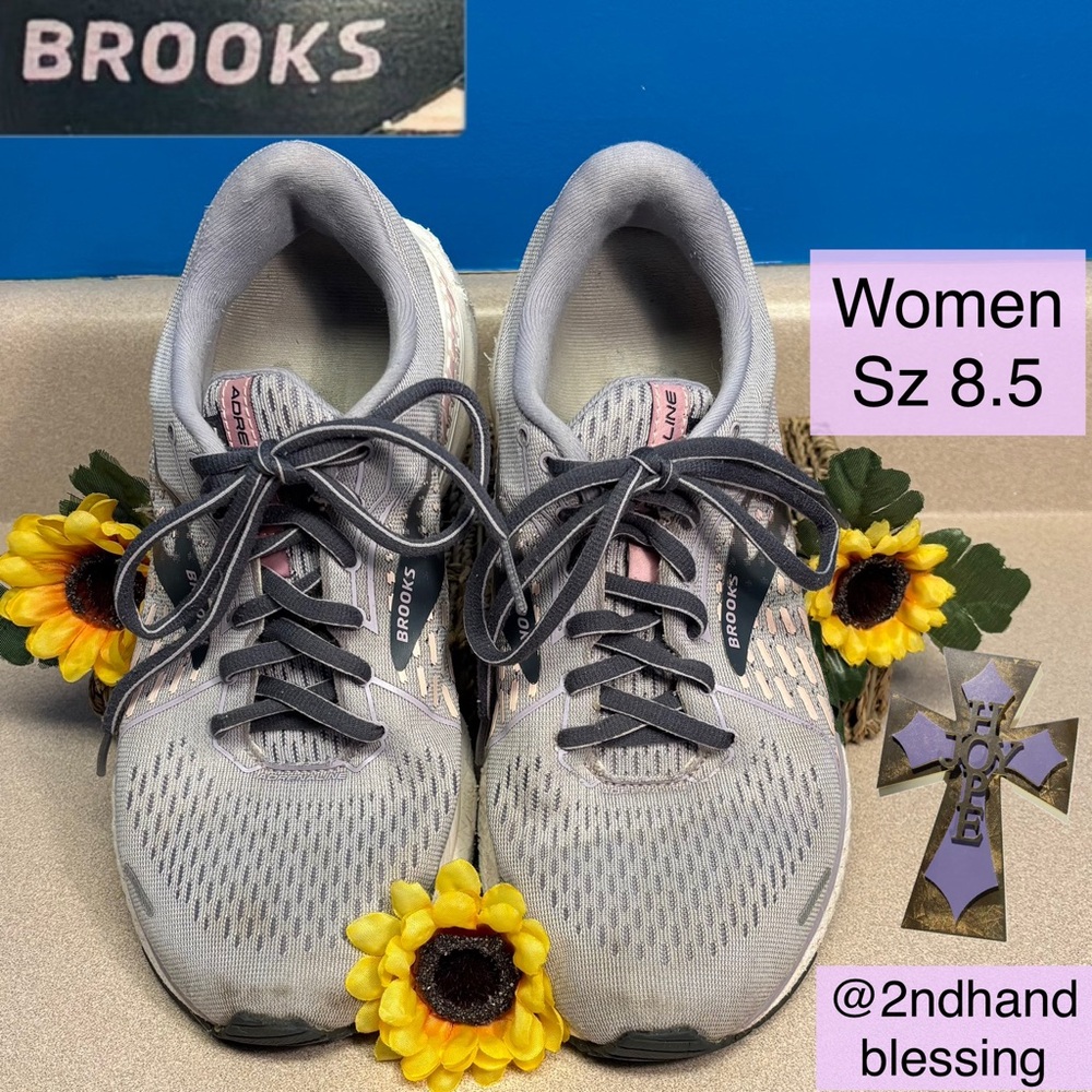 Brooks Adrenaline 21 Running Shoes, Women Sz 8.5 Med, Lavender with Pink Accents